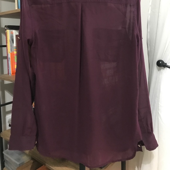 Purple sheer button up - Picture 3 of 4